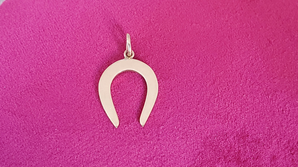 GOOD LUCK Gold Horseshoe Charm