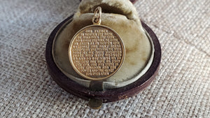 Gold Lord's Prayer Coin Charm